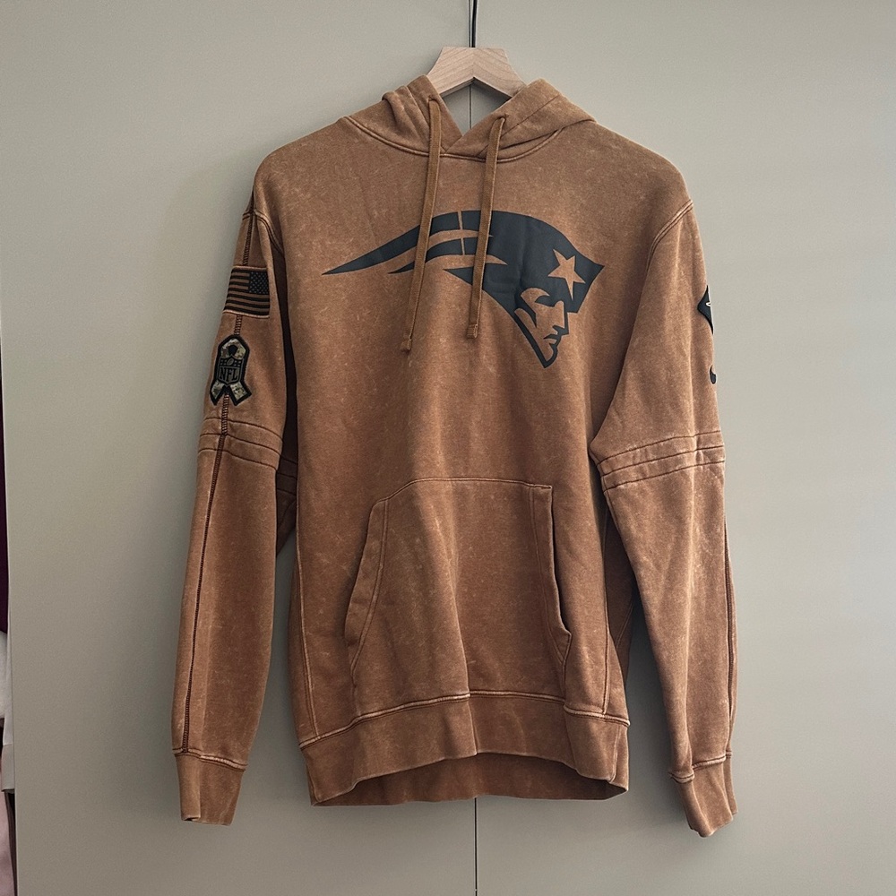 Mens brown military patriots hoodie